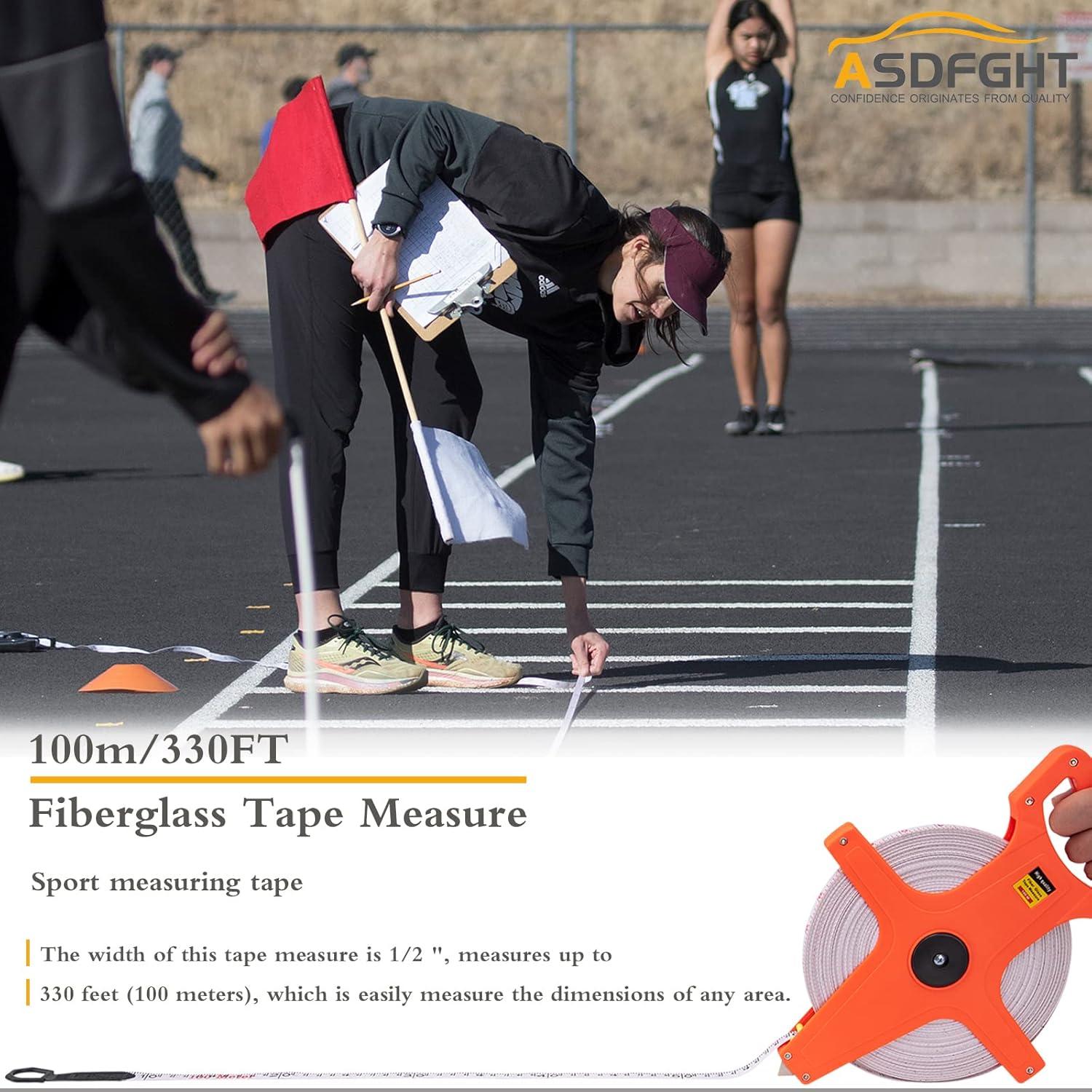 Cinta Métrica 100m ASDFGHT Doble Lado Fibra de Vidrio