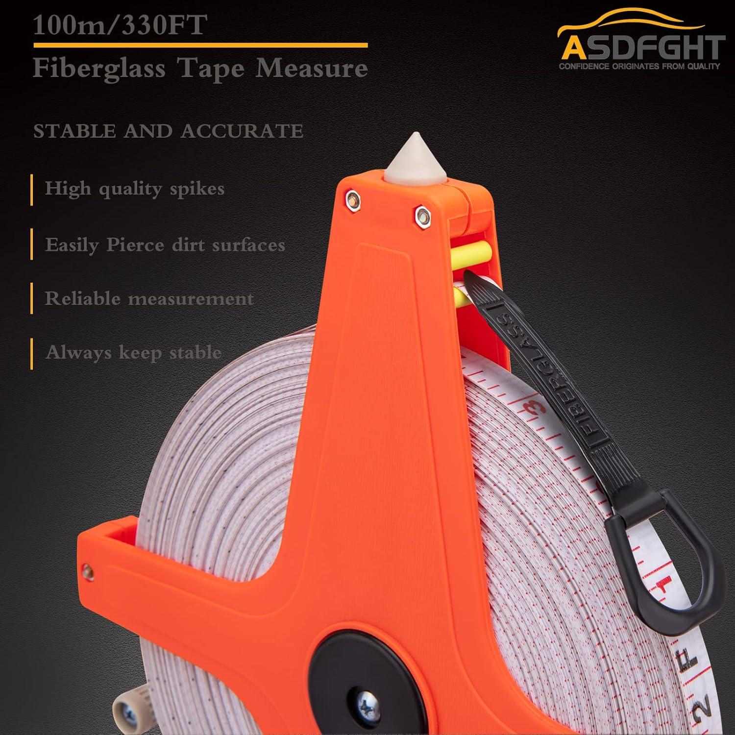 Cinta Métrica 100m ASDFGHT Doble Lado Fibra de Vidrio