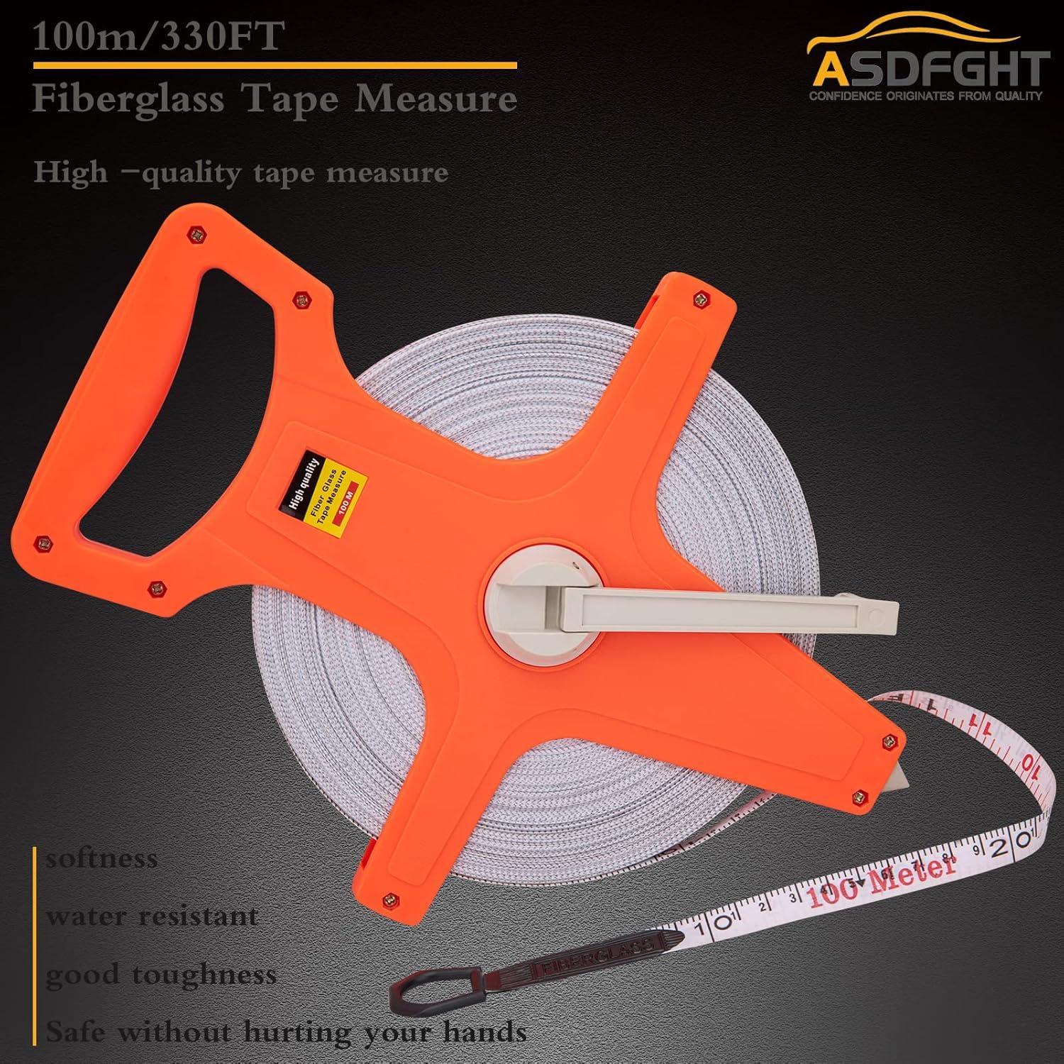 Cinta Métrica 100m ASDFGHT Doble Lado Fibra de Vidrio