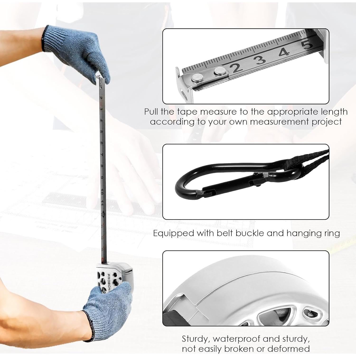 Cinta Métrica Retráctil LYIYEYAN 7.5m Acero Inoxidable