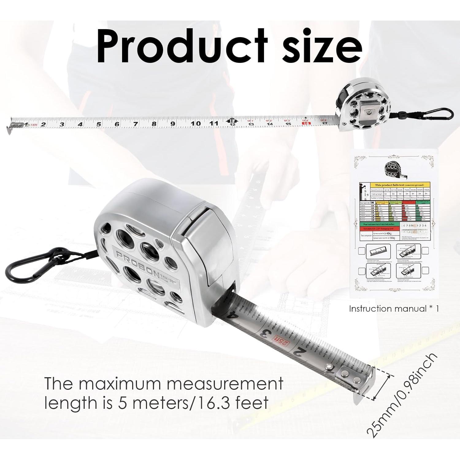 Cinta Métrica Retráctil LYIYEYAN 7.5m Acero Inoxidable