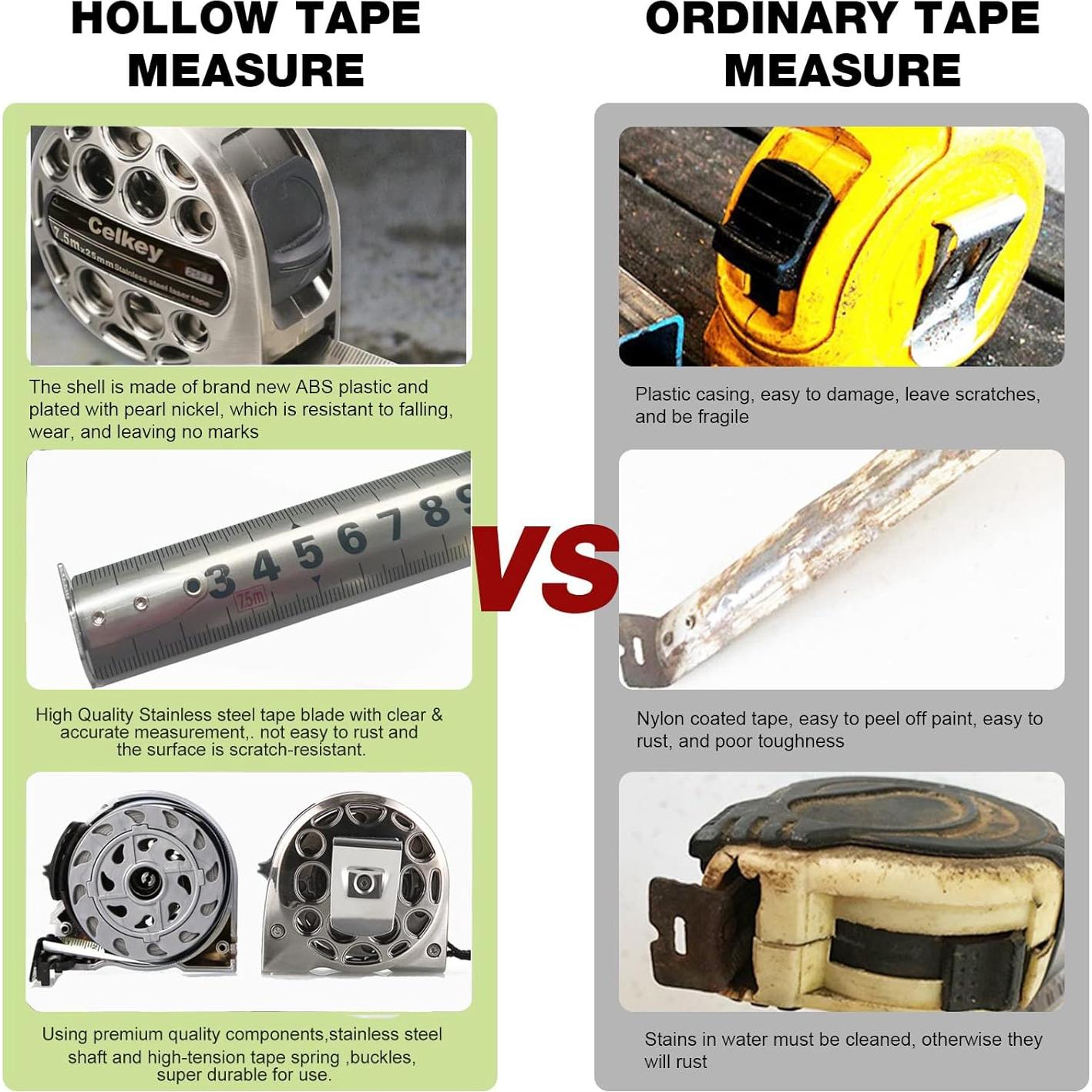 Cinta Métrica Celkey 7,62 m Doble Cara Acero Inoxidable