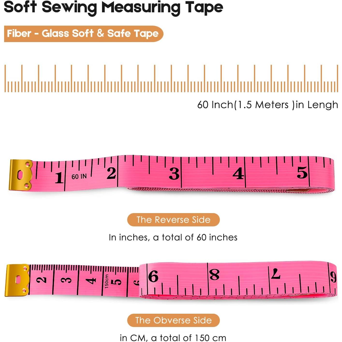 Cinta Métrica iBayam 2 Paquete Rosa y Negra 152,4 cm