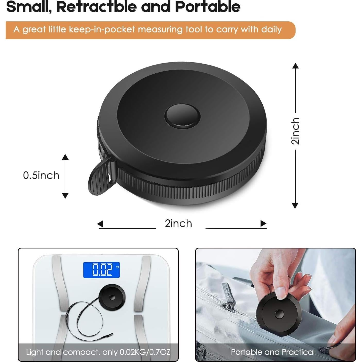 Cinta Métrica iBayam 2 Paquete Rosa y Negra 152,4 cm
