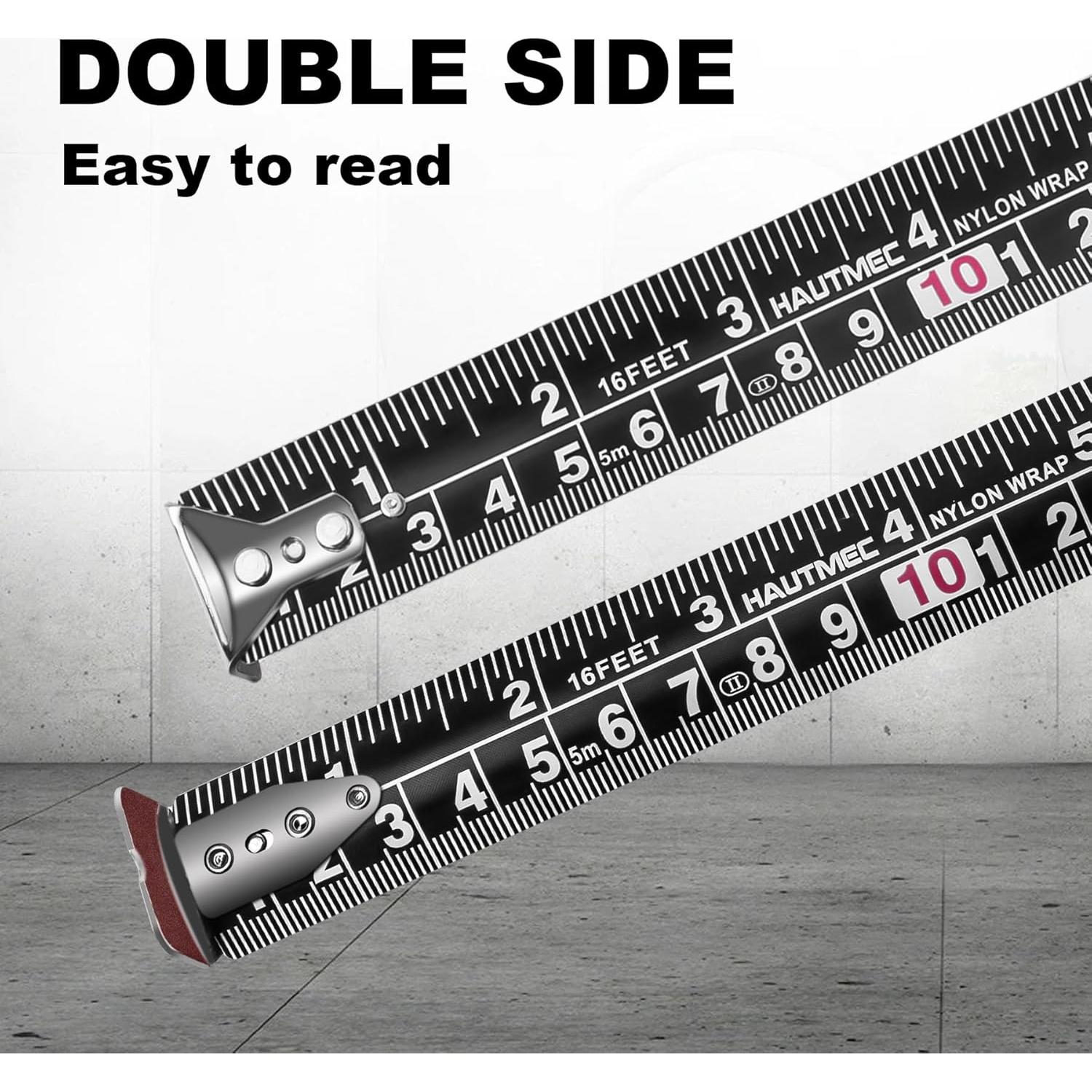 Cinta Métrica HAUTMEC 5m Acero Retráctil Doble Escala