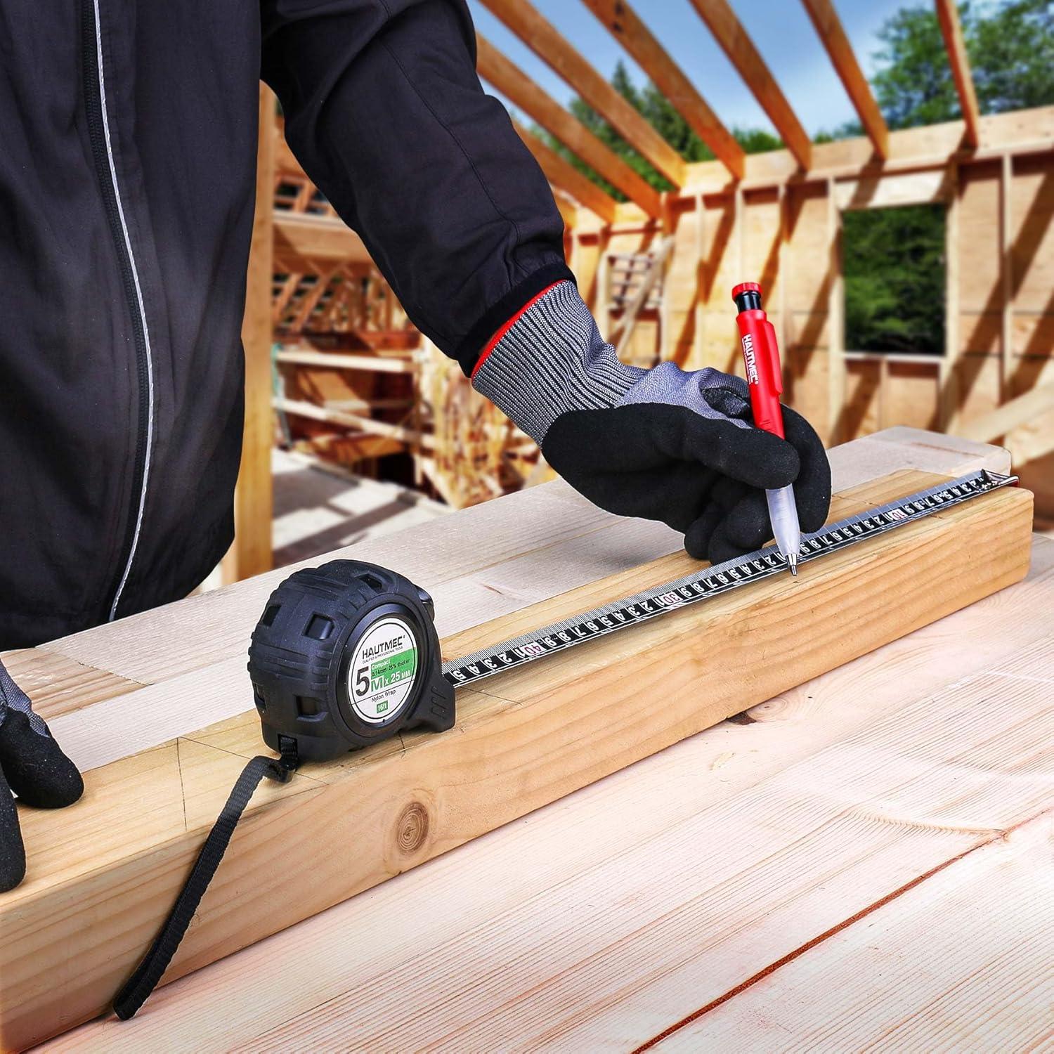 Cinta Métrica HAUTMEC 5m Acero Retráctil Doble Escala