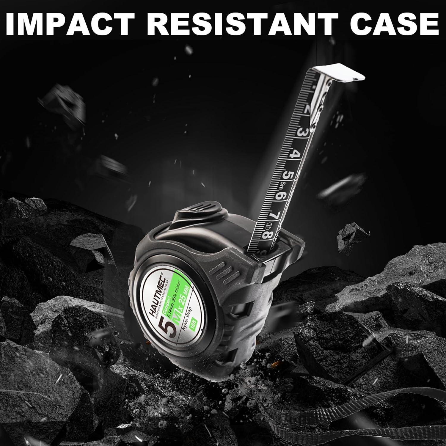 Cinta Métrica HAUTMEC 5m Acero Retráctil Doble Escala