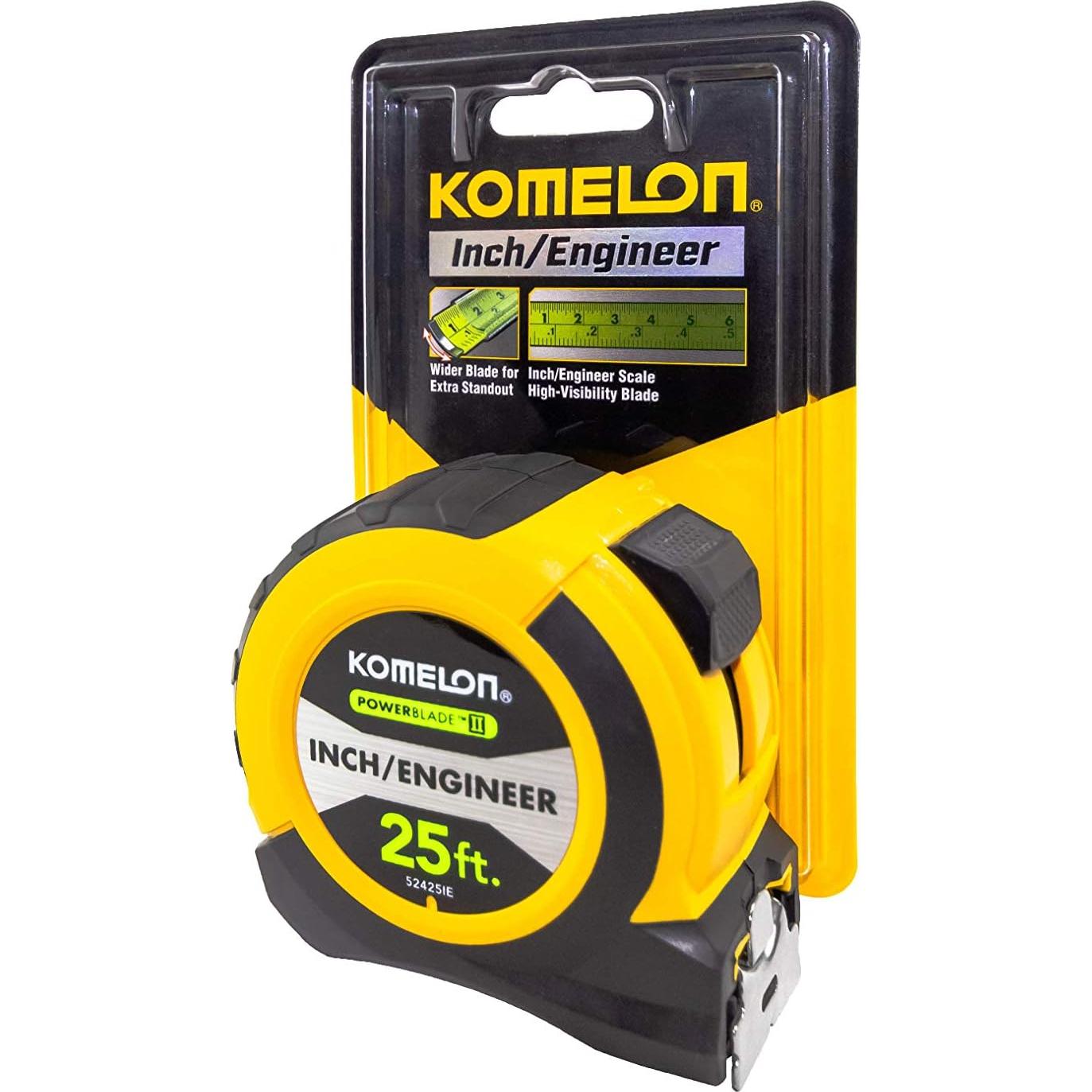 Cinta Métrica Komelon 52425IE 25' (7,62 m) Amarillo/Negro