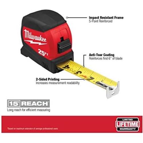 Cinta Métrica Milwaukee 7.6 m x 3.05 cm Paquete de 2
