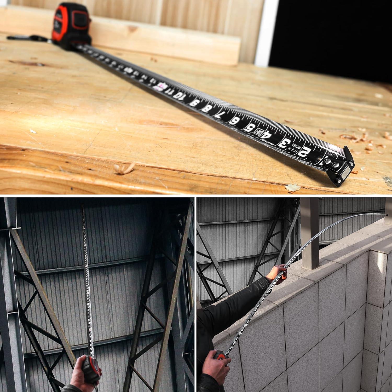 Cinta Métrica HAUTMEC 7.62m Acero Carbono Gancho Magnético