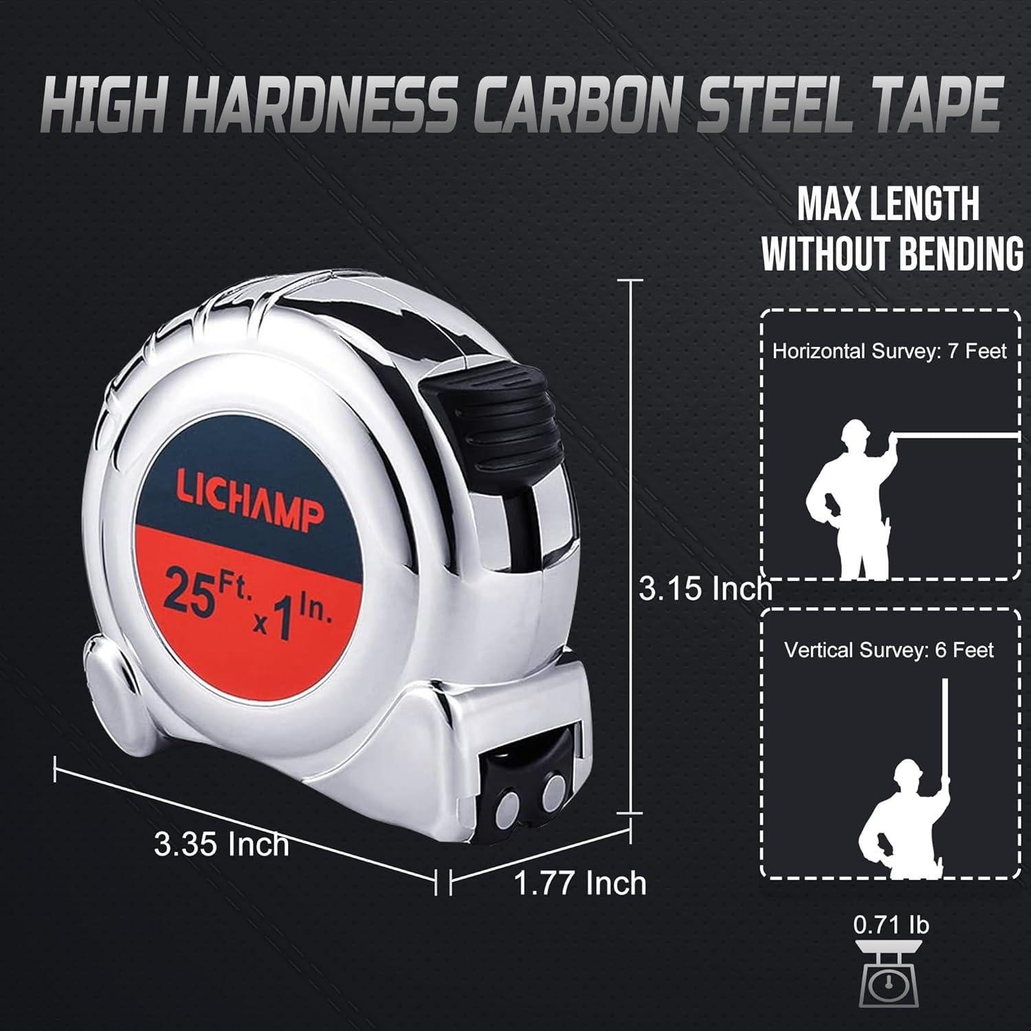 Cinta Métrica Lichamp 7.62m Magnética 6 Unidades