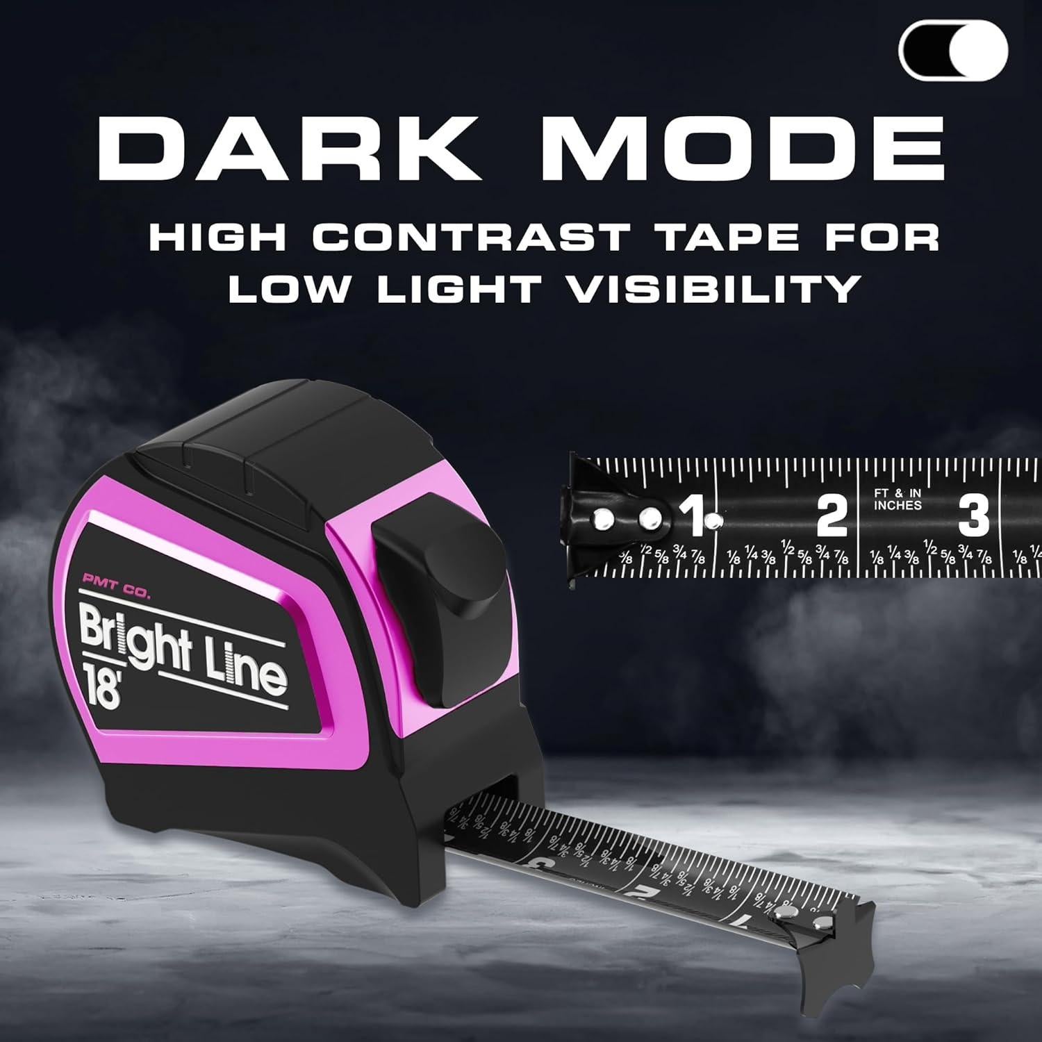 Cinta Métrica Retráctil Perfecta BrightLine 5.49m Rosa