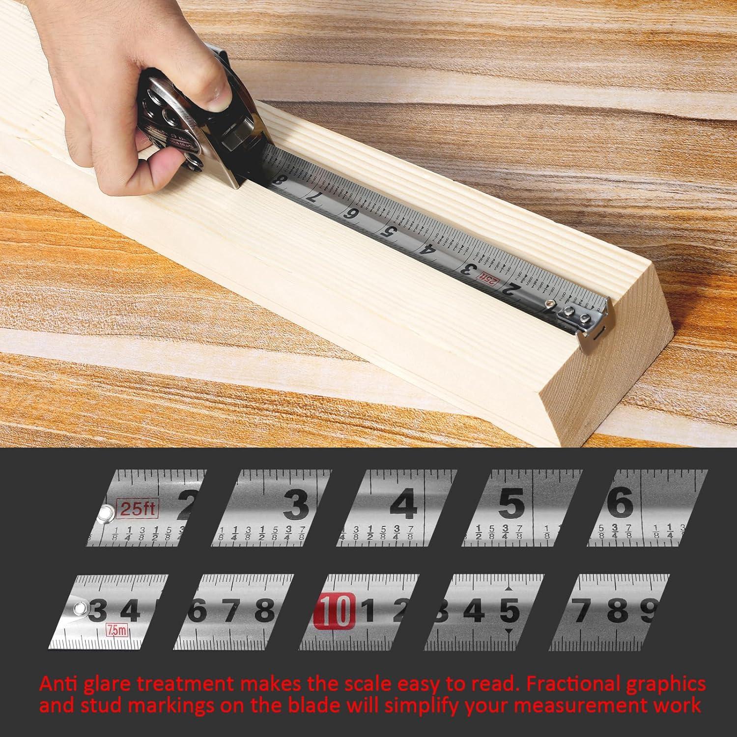 Cinta Métrica Retráctil de Acero Inoxidable 7.5m 2pack