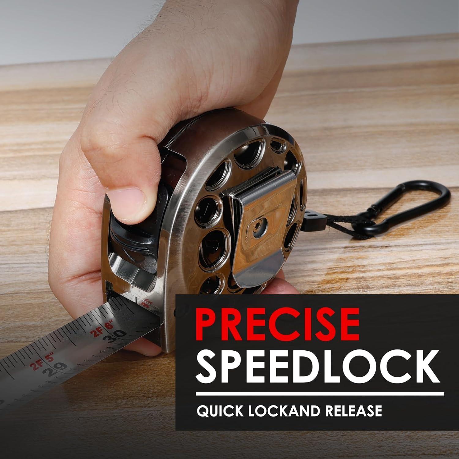 Cinta Métrica Retráctil de Acero Inoxidable 7.5m 2pack