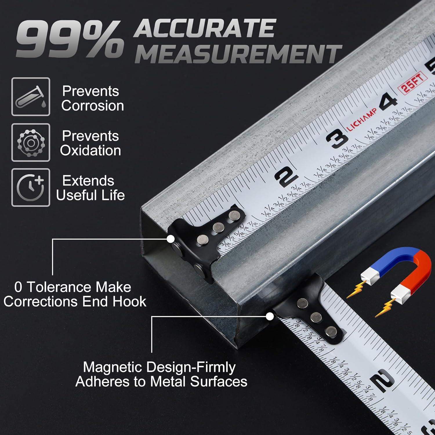 Cinta Métrica Lichamp 7,62 m Magnética Paquete de 6