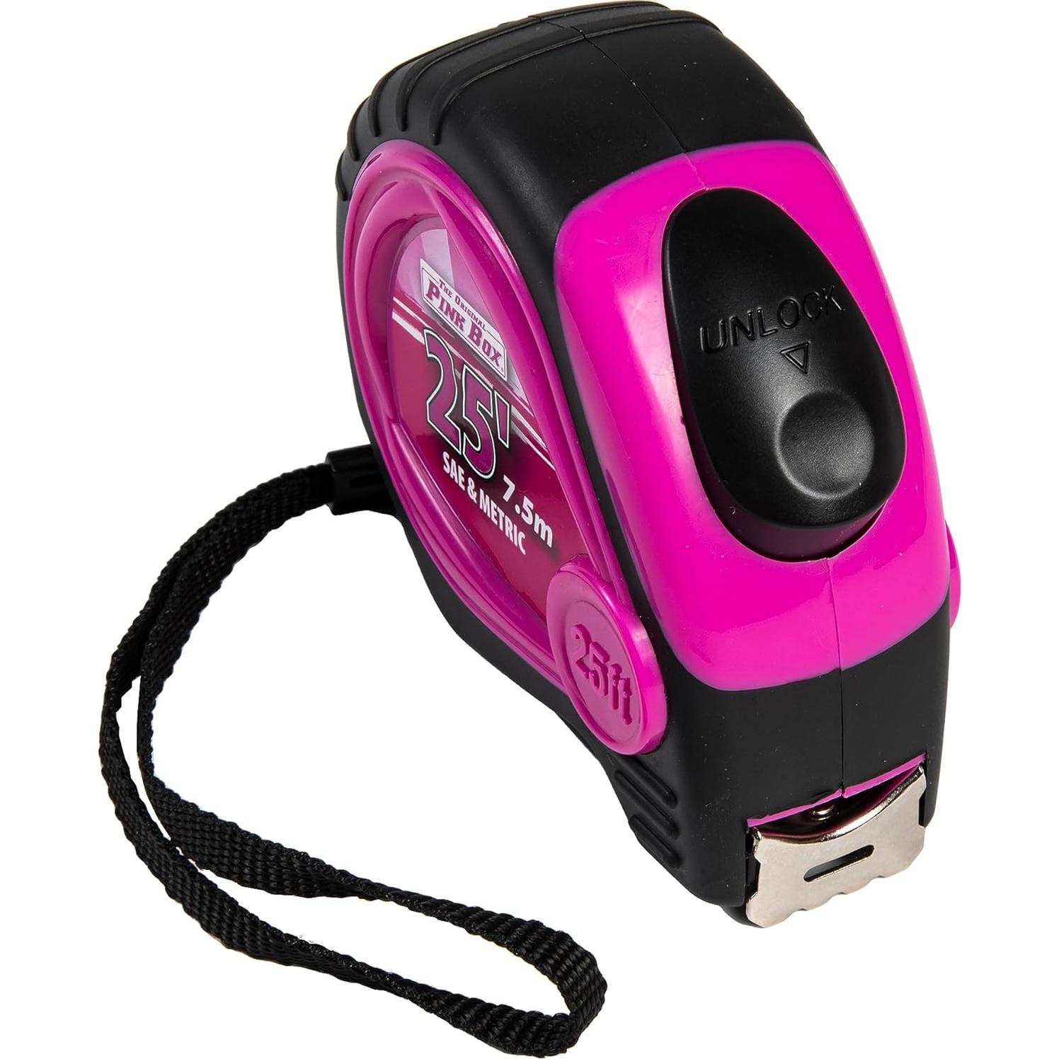 Cinta Métrica Auto-Bloqueo 7.5m The Original Pink Box Rosa