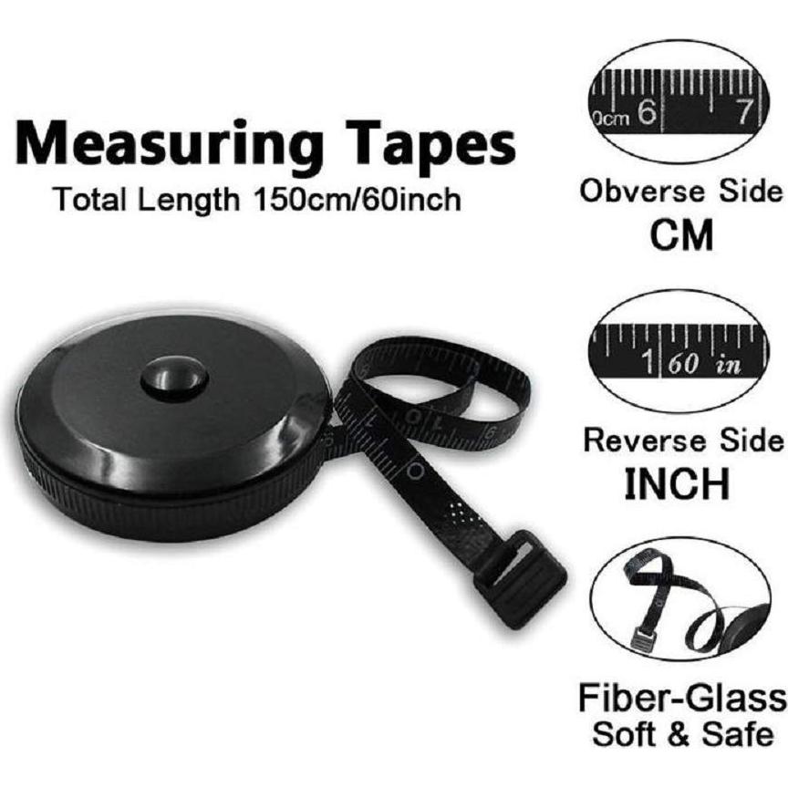 Cinta Métrica Retráctil GDMINLO 150 cm Doble Cara Negra
