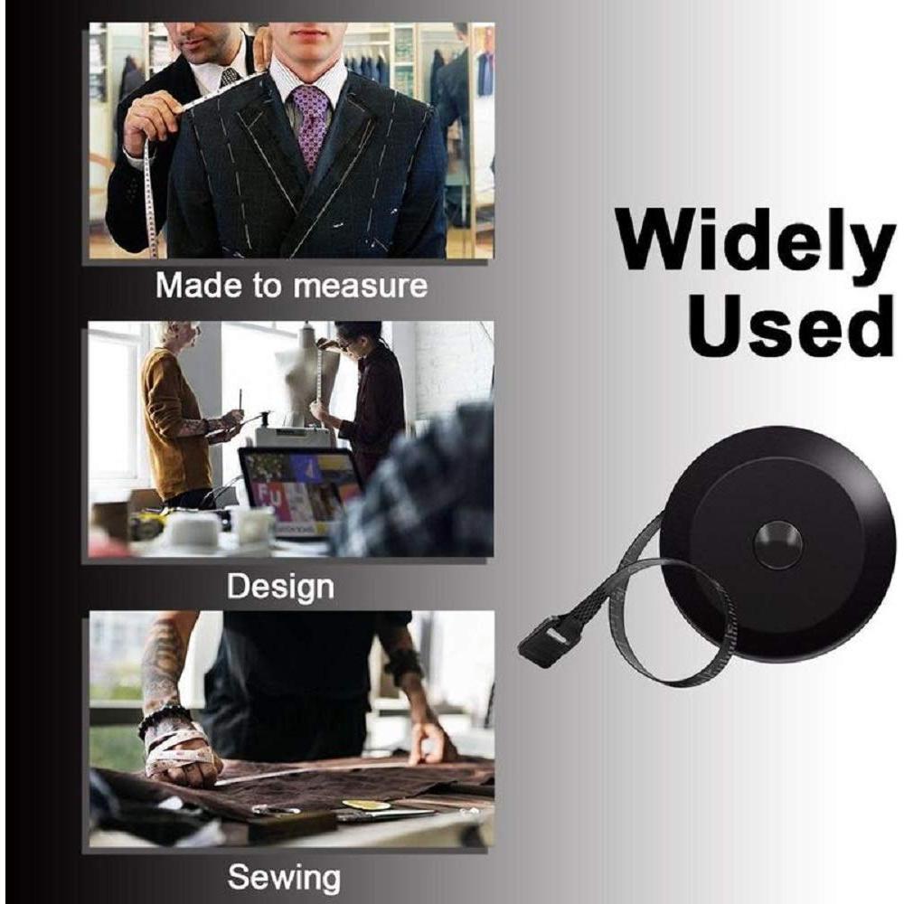 Cinta Métrica Retráctil GDMINLO 150 cm Doble Cara Negra