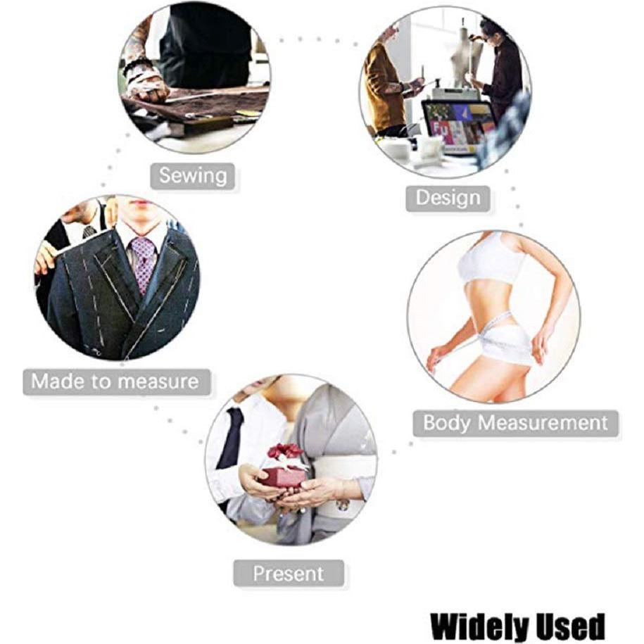 Cinta Métrica Retráctil GDMINLO 150 cm Doble Cara Negra