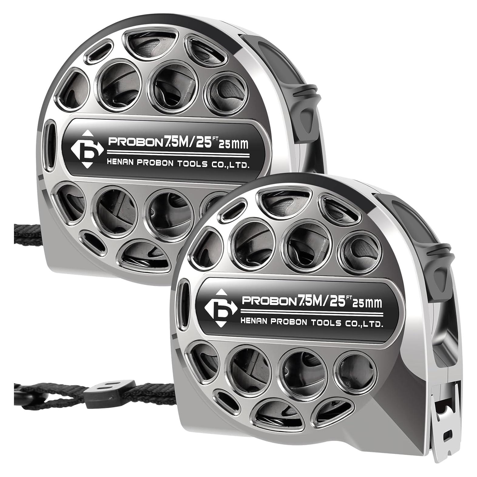 Cinta Métrica Retráctil 7.5m Acero Inoxidable PoDhey 2PCS