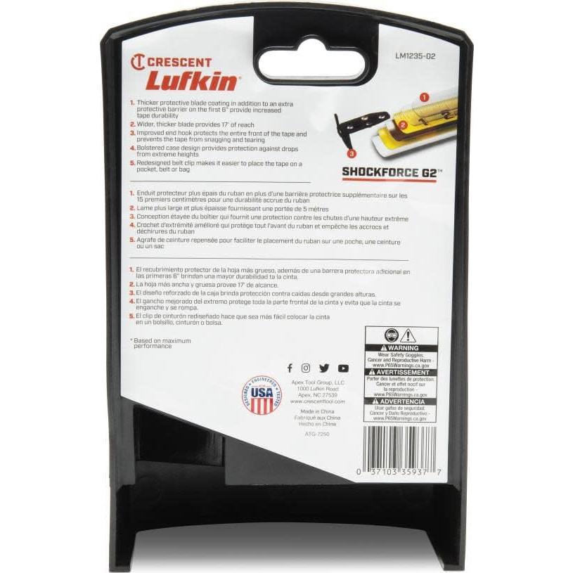 Cinta Métrica Magnética Lufkin Shockforce G2 5.18m