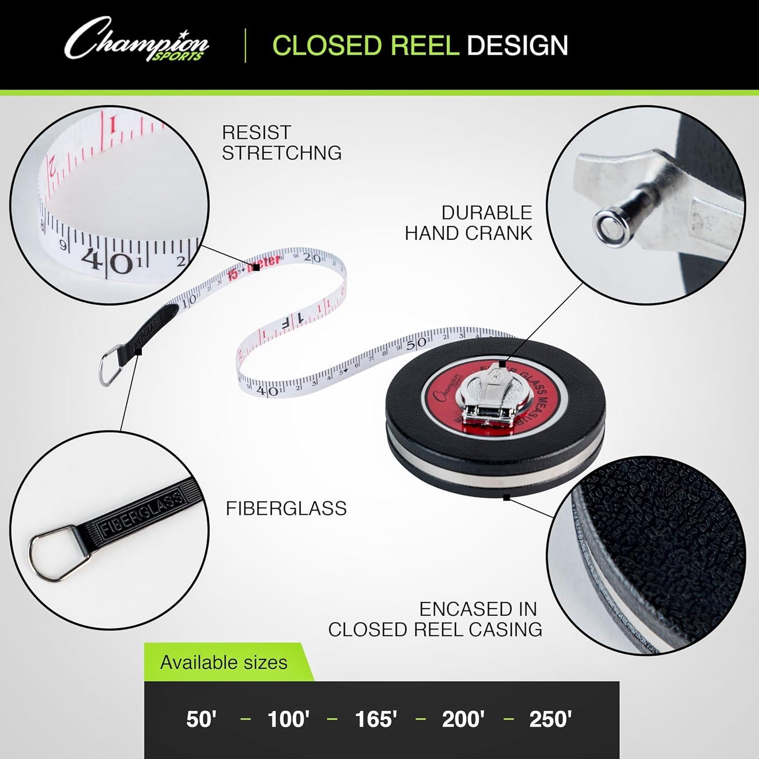 Cinta Métrica Champion Sports 15 m Carrete Cerrado Fibra