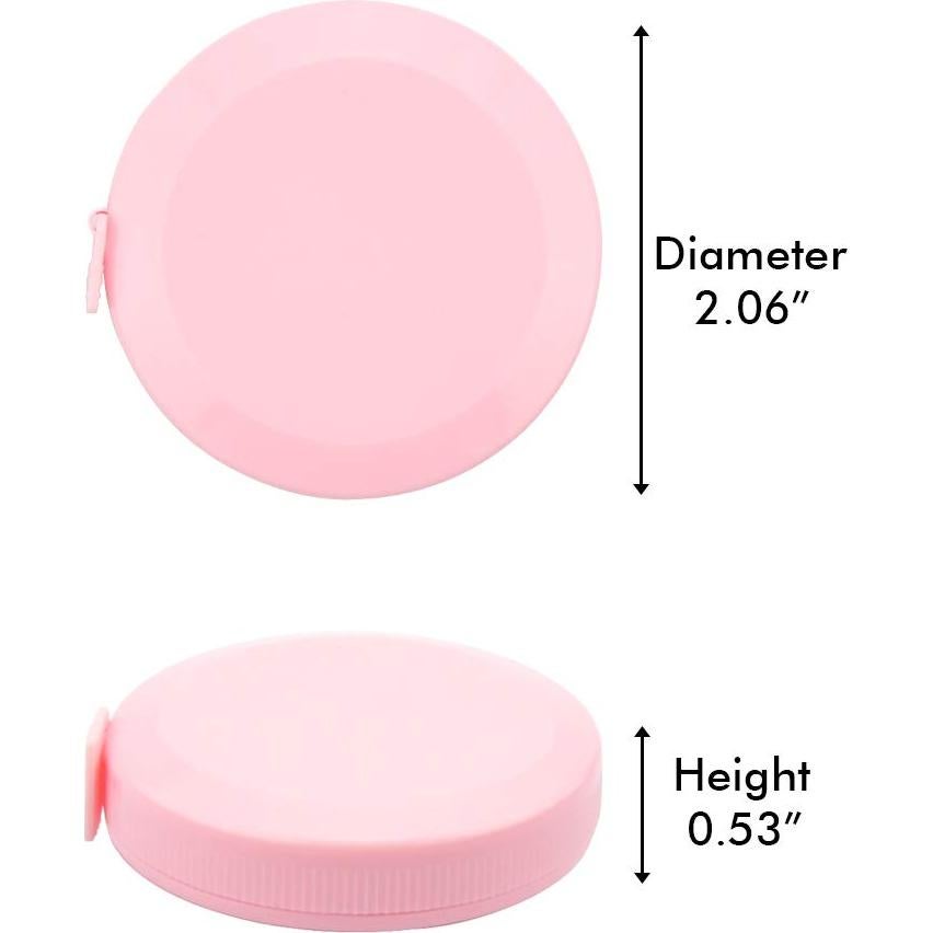 Juego de 2 cintas métricas VAXATO 1.5m retráctiles rosa