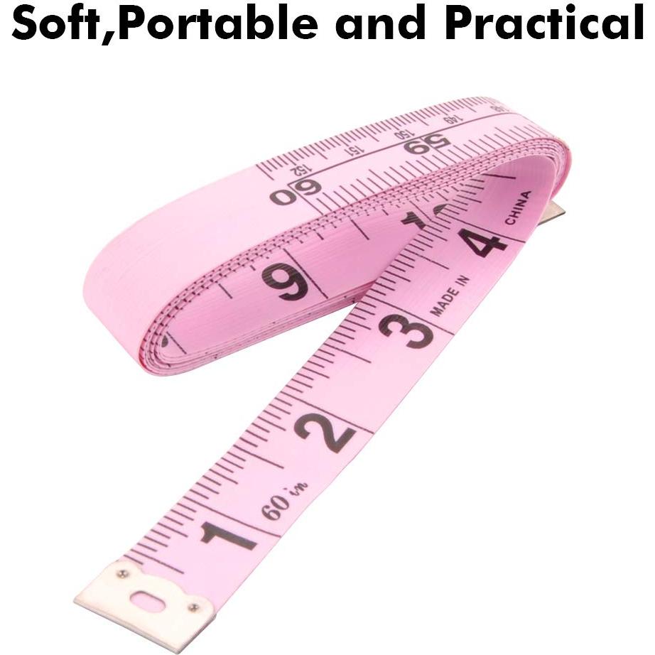 Juego de 2 cintas métricas VAXATO 1.5m retráctiles rosa