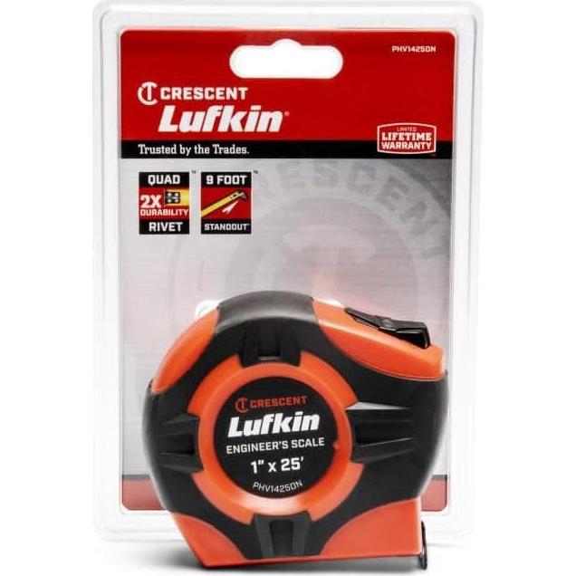 Cinta métrica Lufkin P1000 7.6m 1" Naranja Hi-Viz