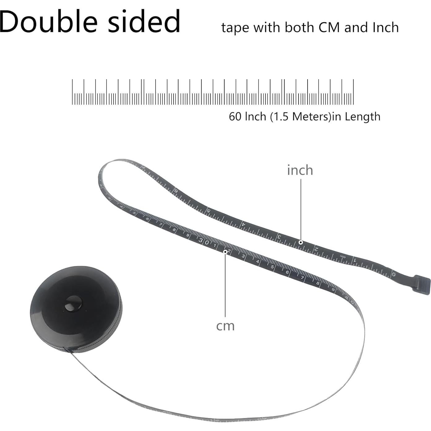 Cinta Métrica Retráctil GDMINLO 3 Piezas 150 cm Negra