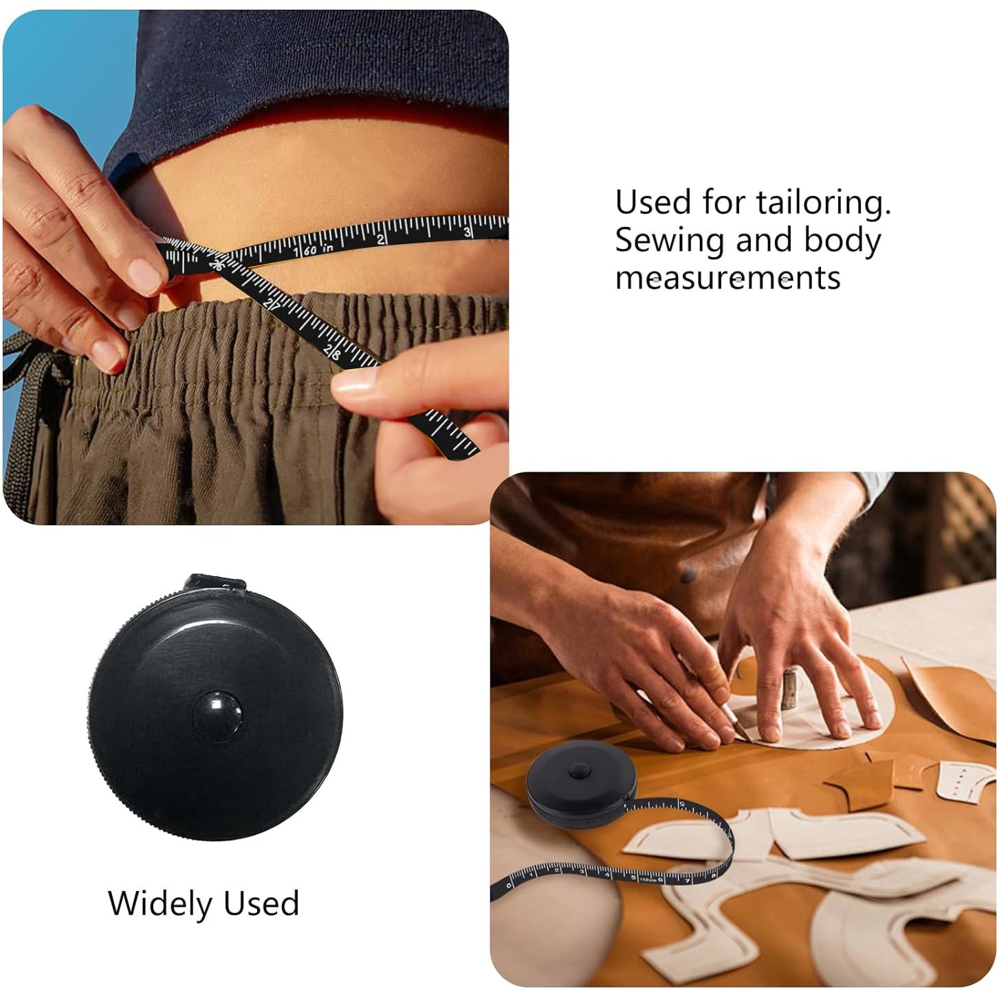 Cinta Métrica Retráctil GDMINLO 3 Piezas 150 cm Negra