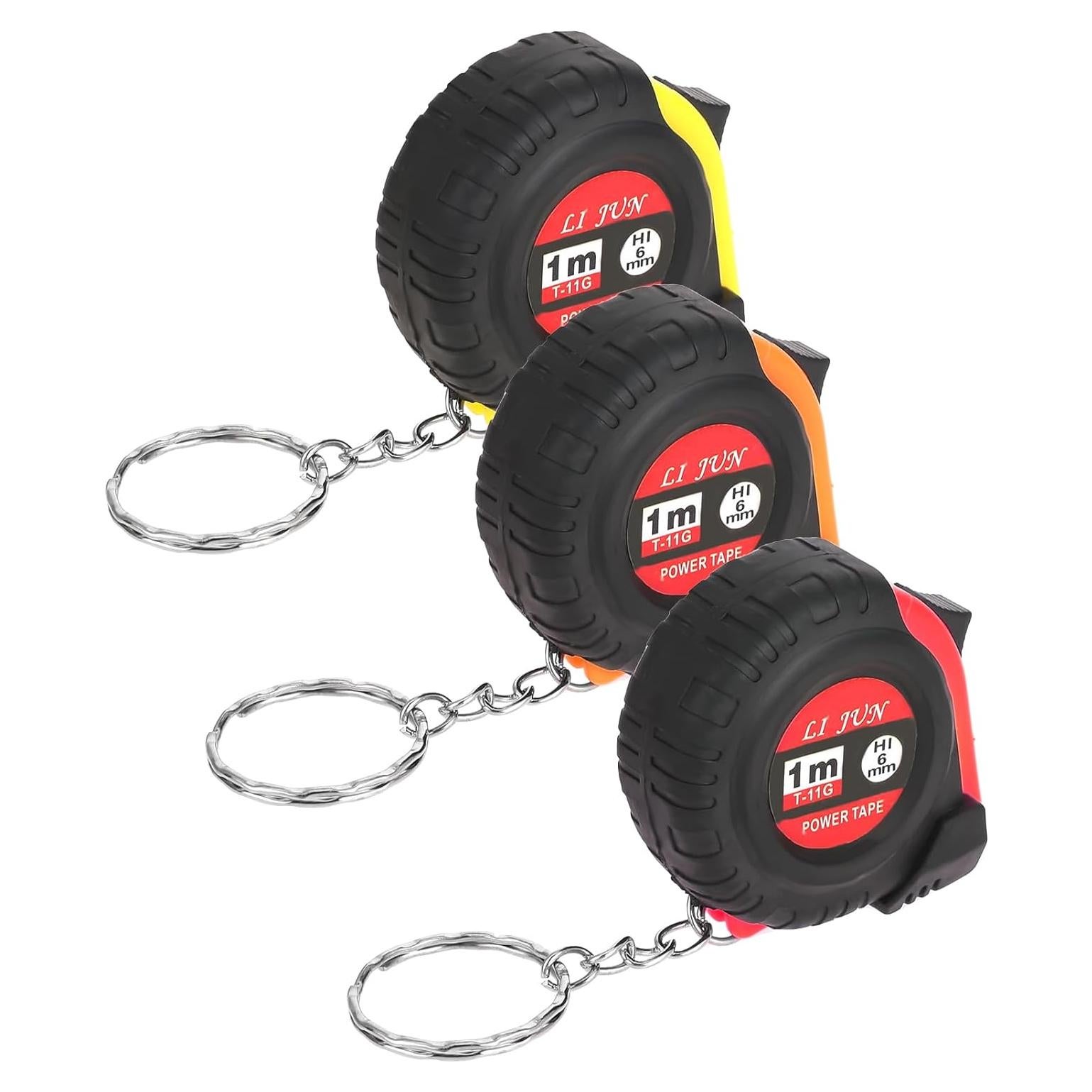 3 Pcs Cinta Métrica Retráctil Trinkrittey 1m Llavero