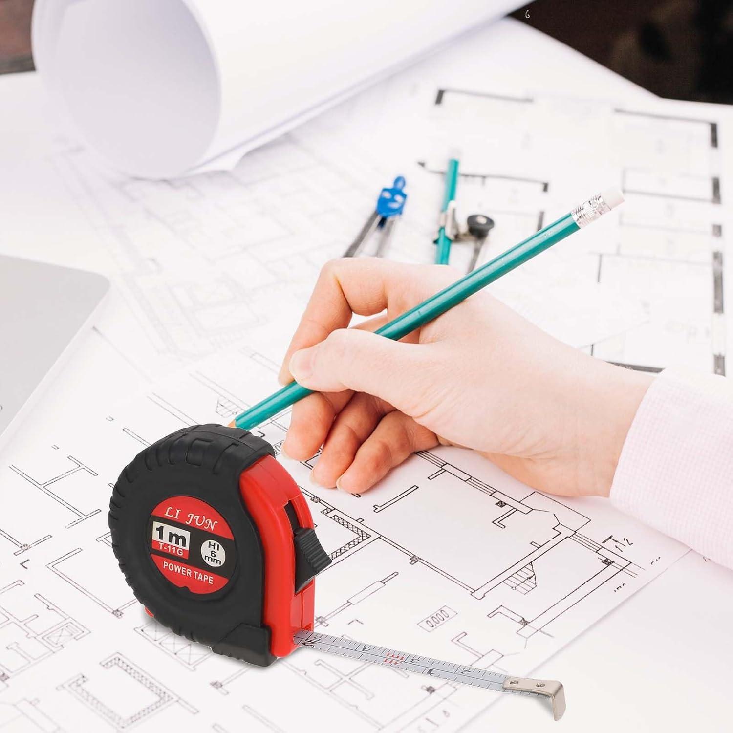 3 Pcs Cinta Métrica Retráctil Trinkrittey 1m Llavero