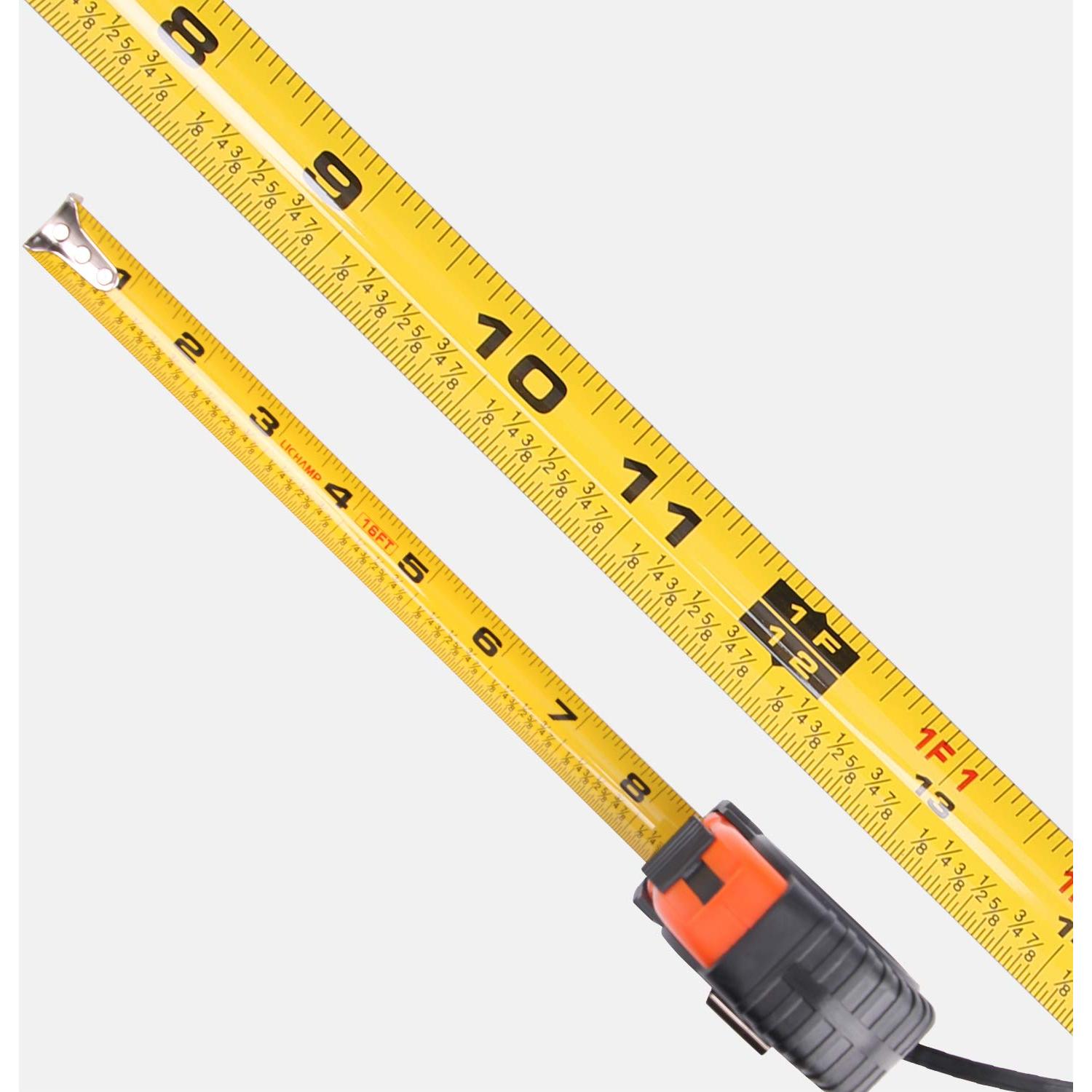 Cinta Métrica LICHAMP 4.88m Retráctil Paquete de 6