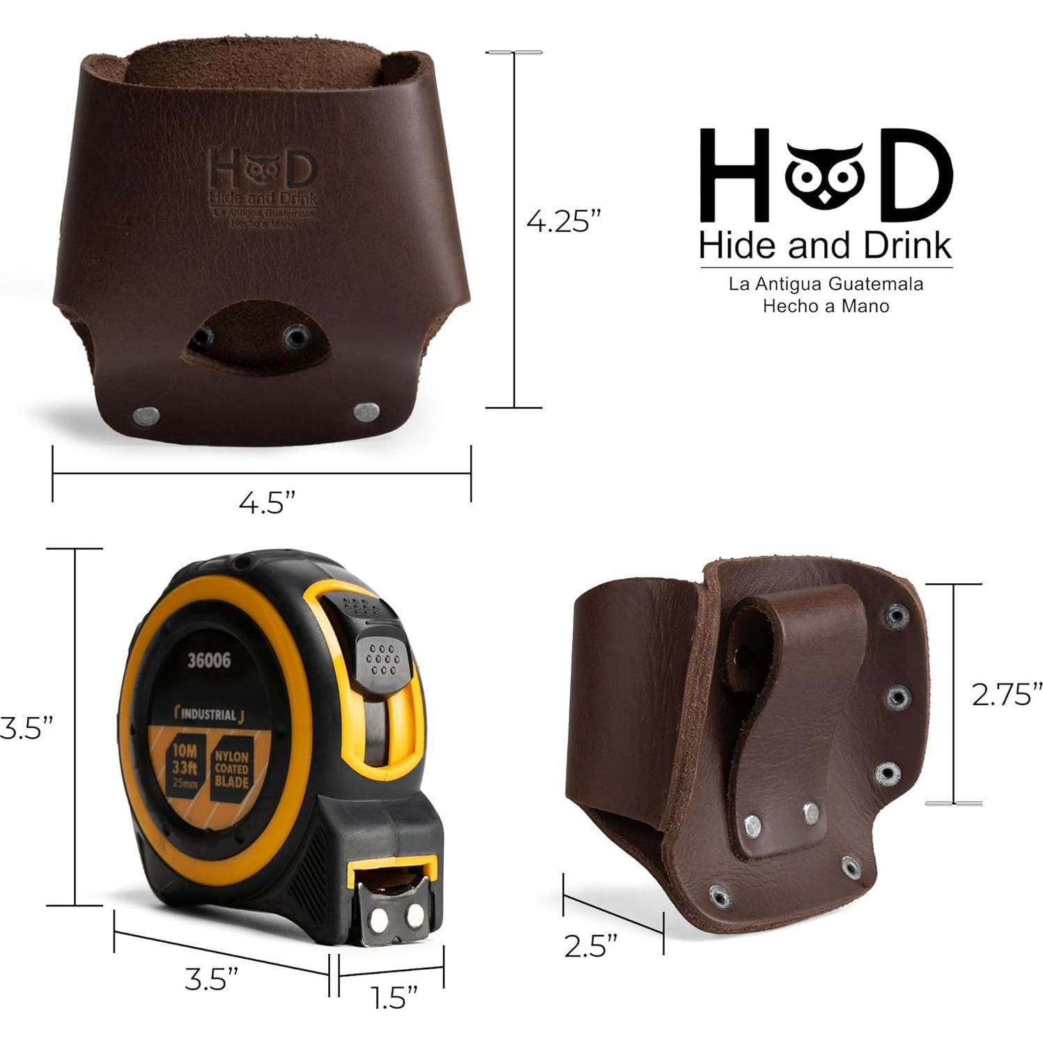 Soporte de Herramienta Hide & Drink en Cuero Marrón 10.8x9.5 cm