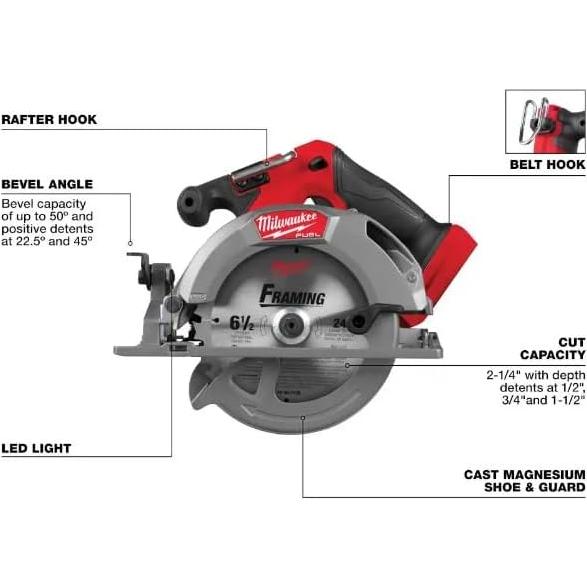 Sierra Circular Milwaukee M18 FUEL 18V 6-1/2" Sin Escobillas