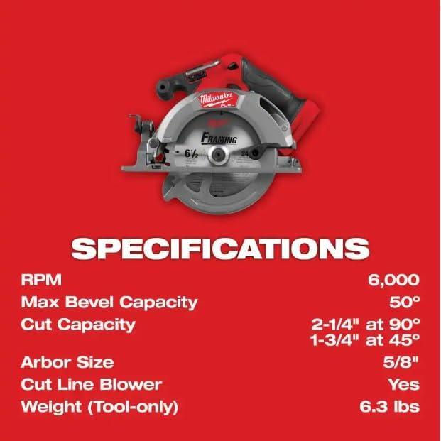 Sierra Circular Milwaukee M18 FUEL 18V 6-1/2" Sin Escobillas