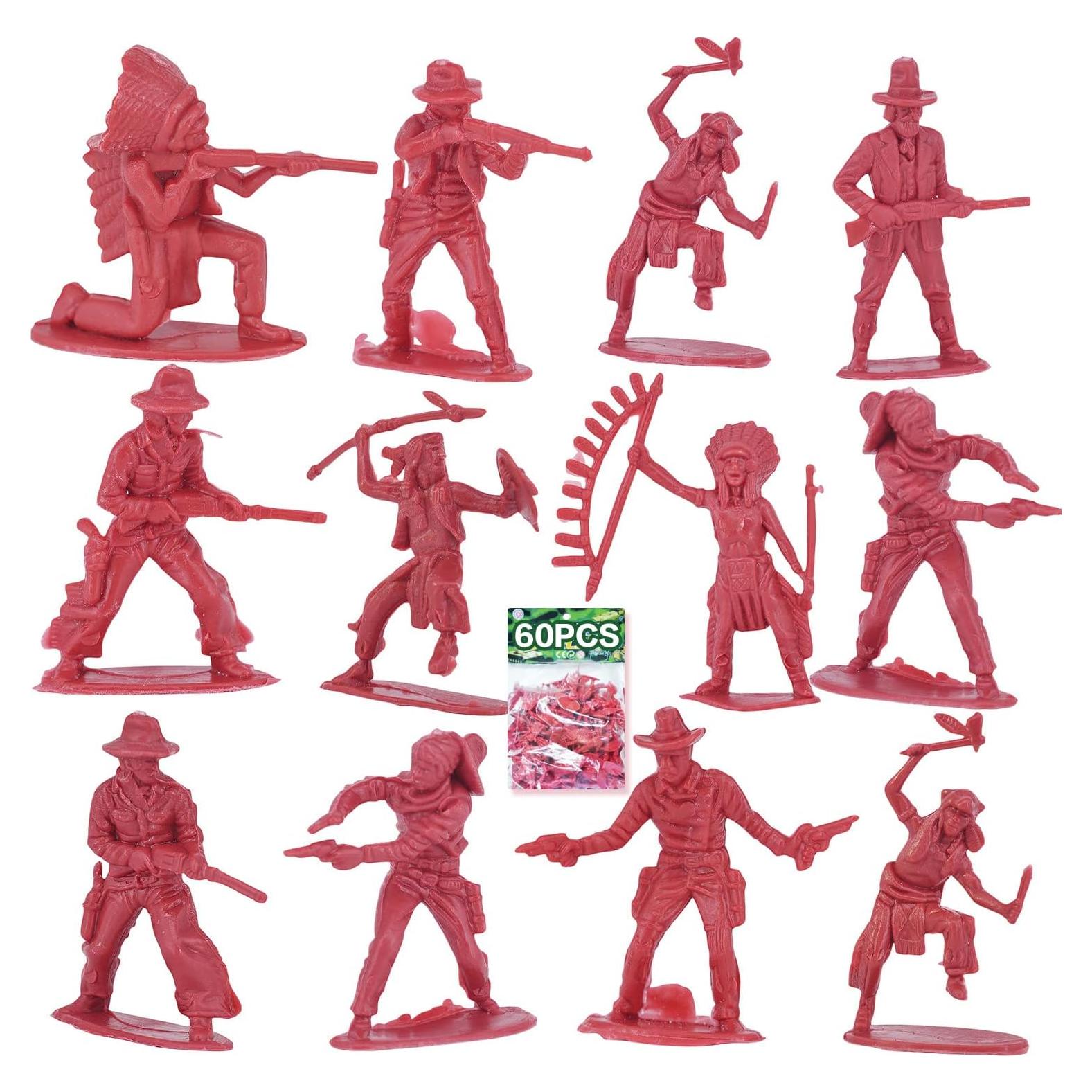 60 Figuras de Vaquero Indio Lynkaye 4 cm Diversión