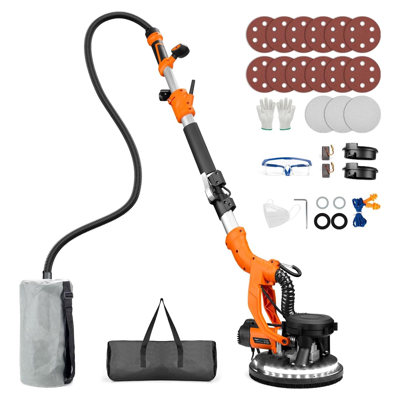 Lijadora de paneles de yeso Protmex 1000W con recolección de polvo