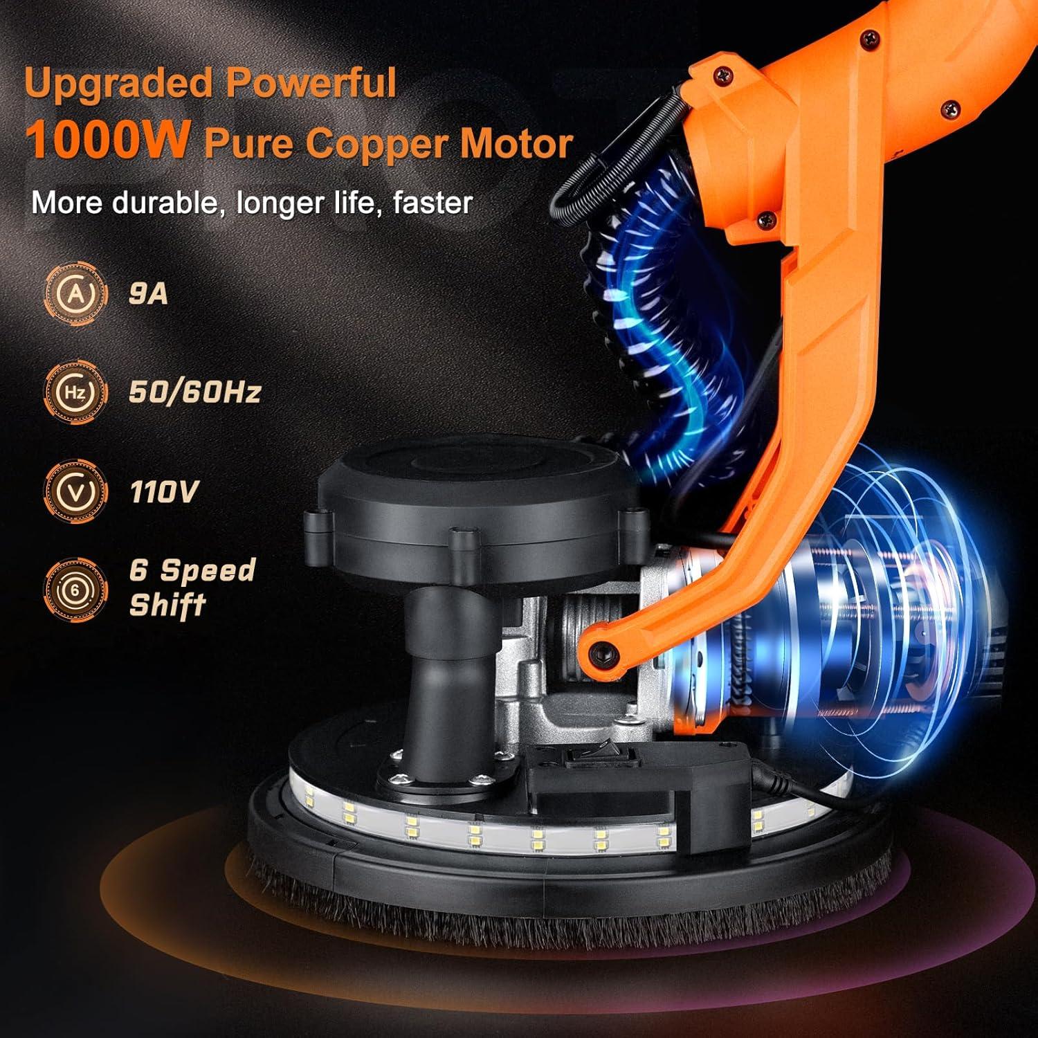 Lijadora de paneles de yeso Protmex 1000W con recolección de polvo