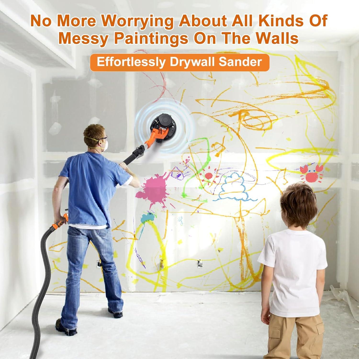 Lijadora de paneles de yeso Protmex 1000W con recolección de polvo