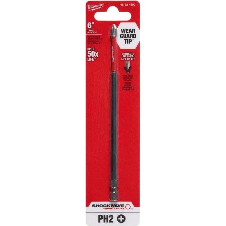 Punta de Destornillador Milwaukee Shockwave Phillips #2 15.24 cm