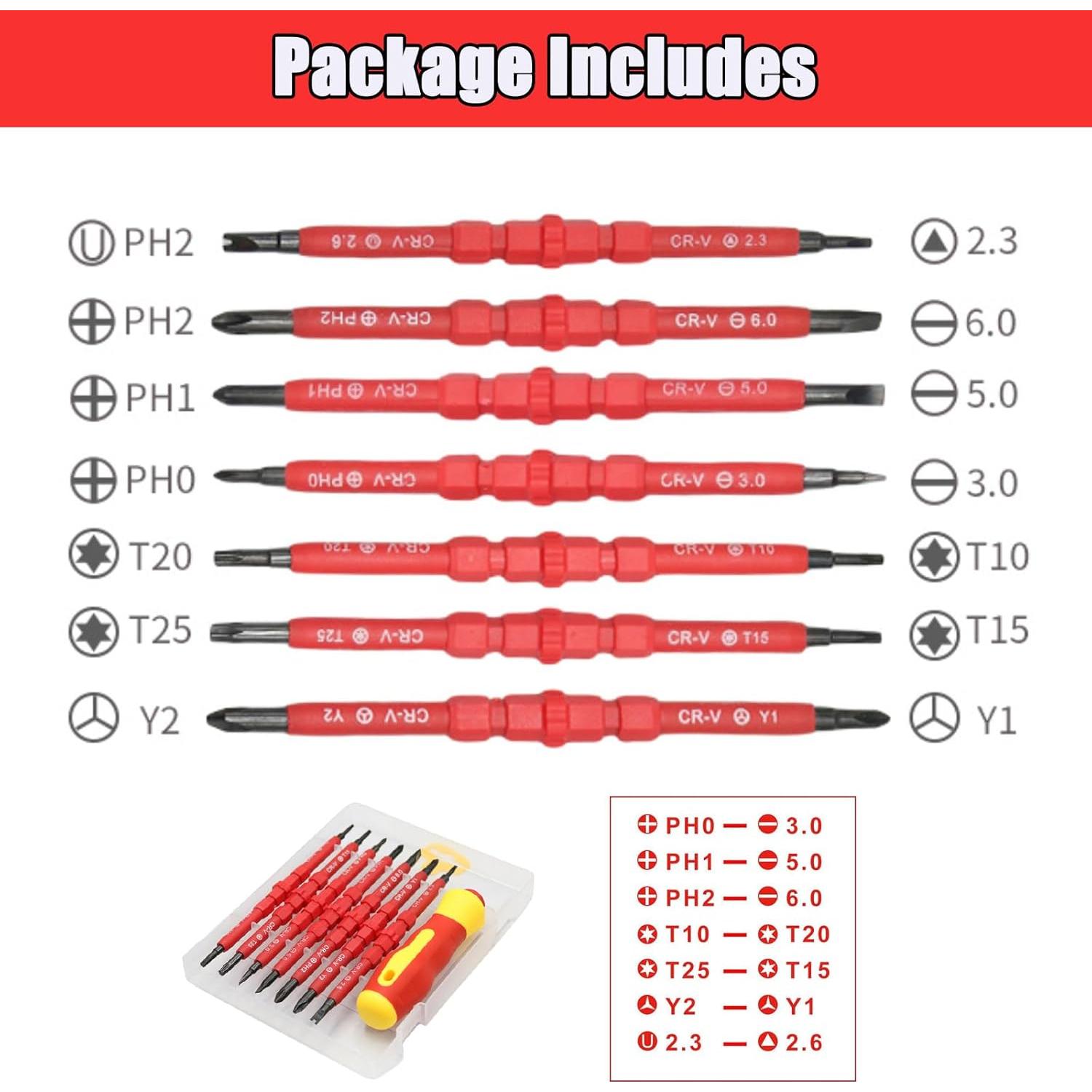 Juego de Destornilladores Aislados Canlaten·U 14 en 1 Magnético