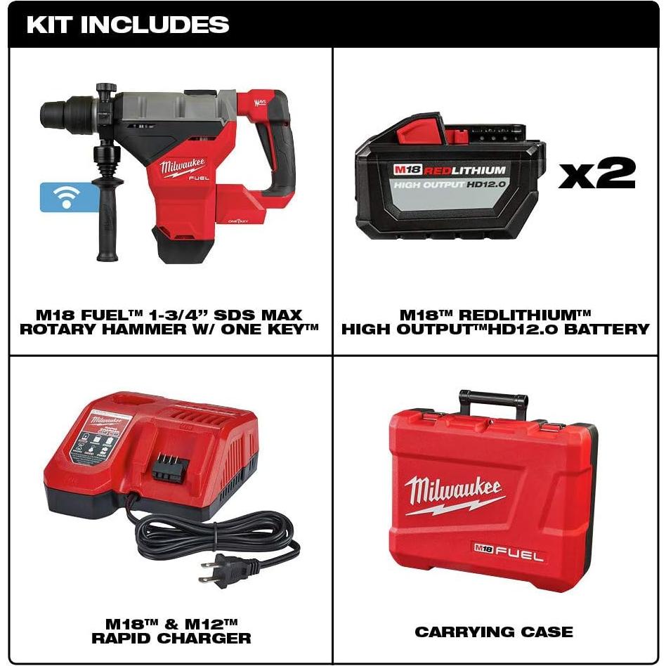 Martillo Rotativo Milwaukee M18 FUEL 4,45 cm 2 Baterías