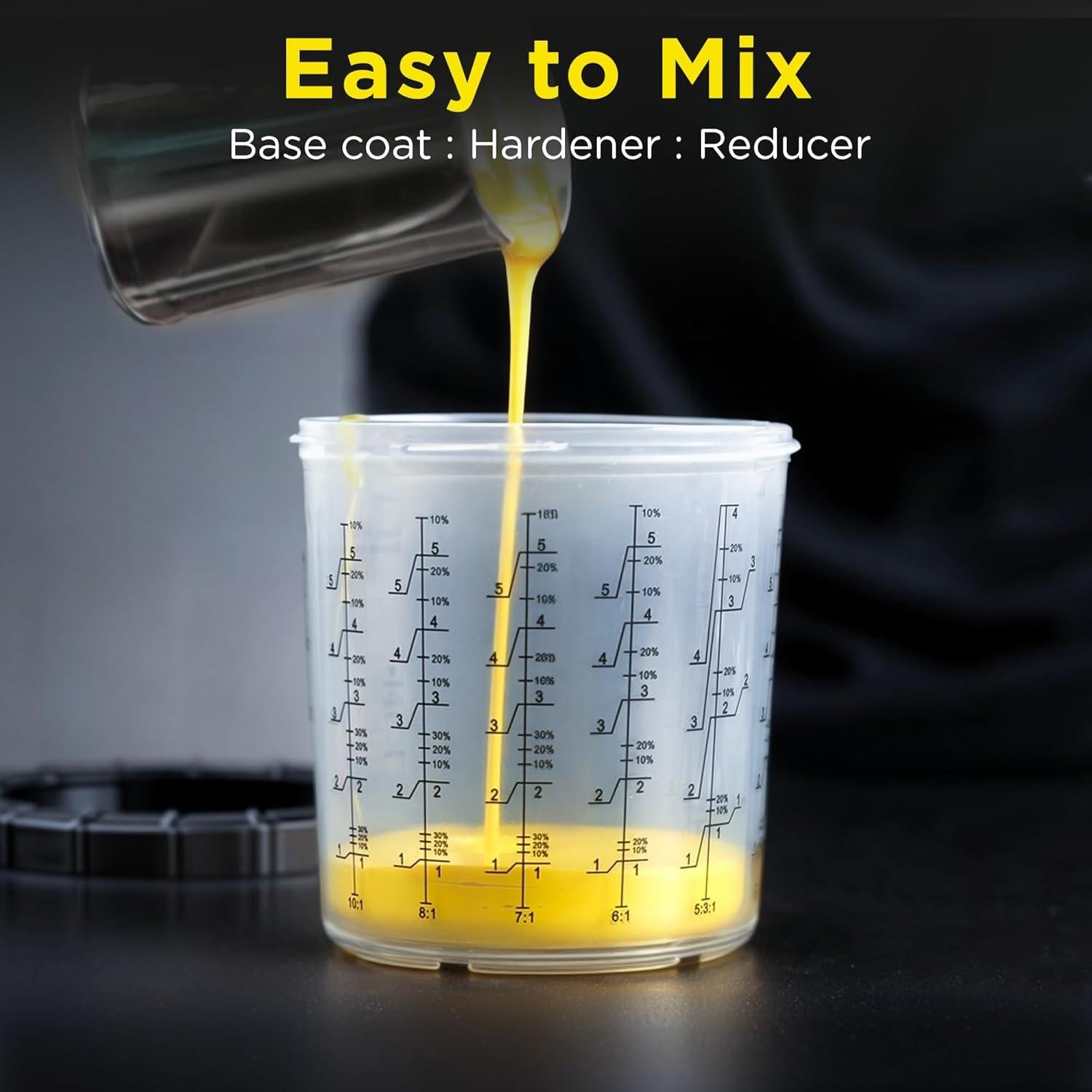 InoKraft Vaso Spray Pintura 650ml con 45 Vasos y Tapas