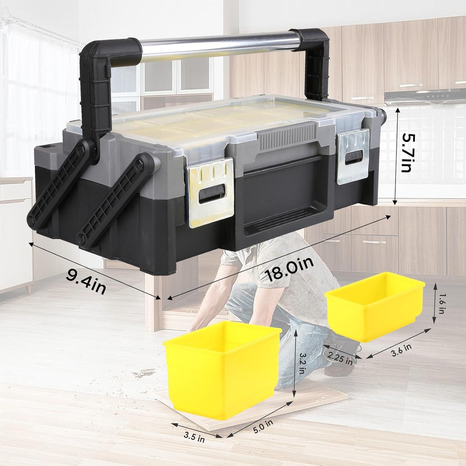 Caja de herramientas 18" Olympia Tools con compartimentos