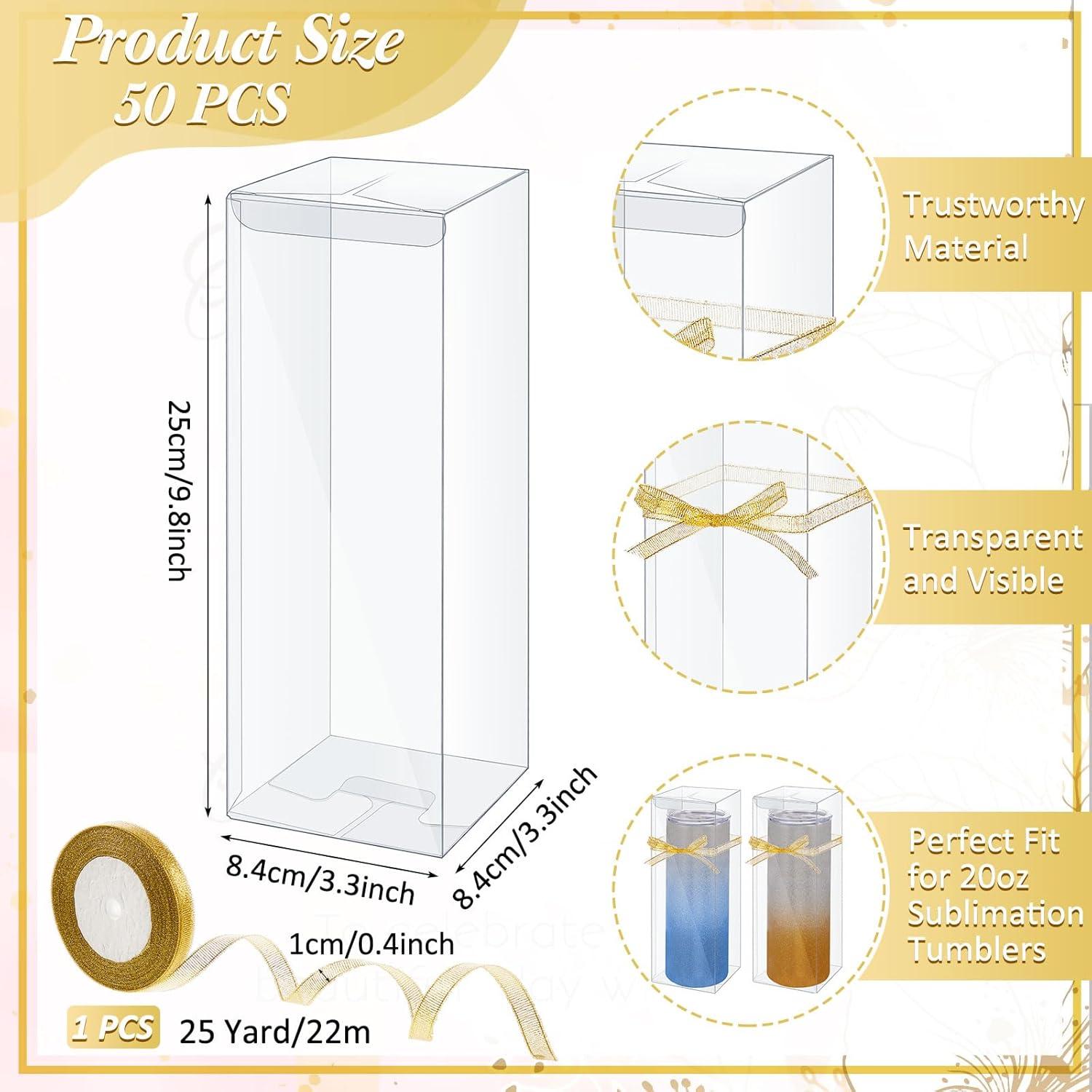 Cajas de Regalo Transparentes Beeveer para Tazas 50 Pcs