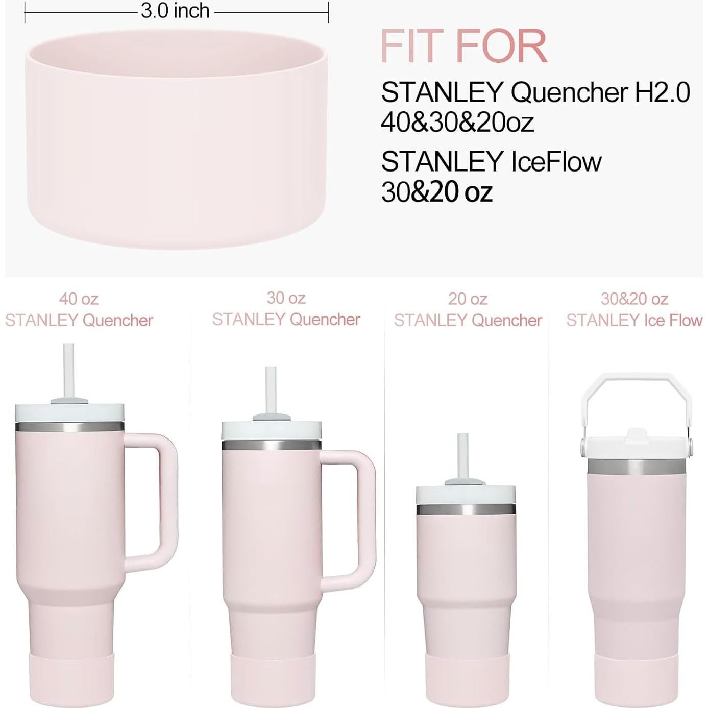 Cubierta de paja y bota rosa DANTY para Stanley Cup 40/30/20 oz