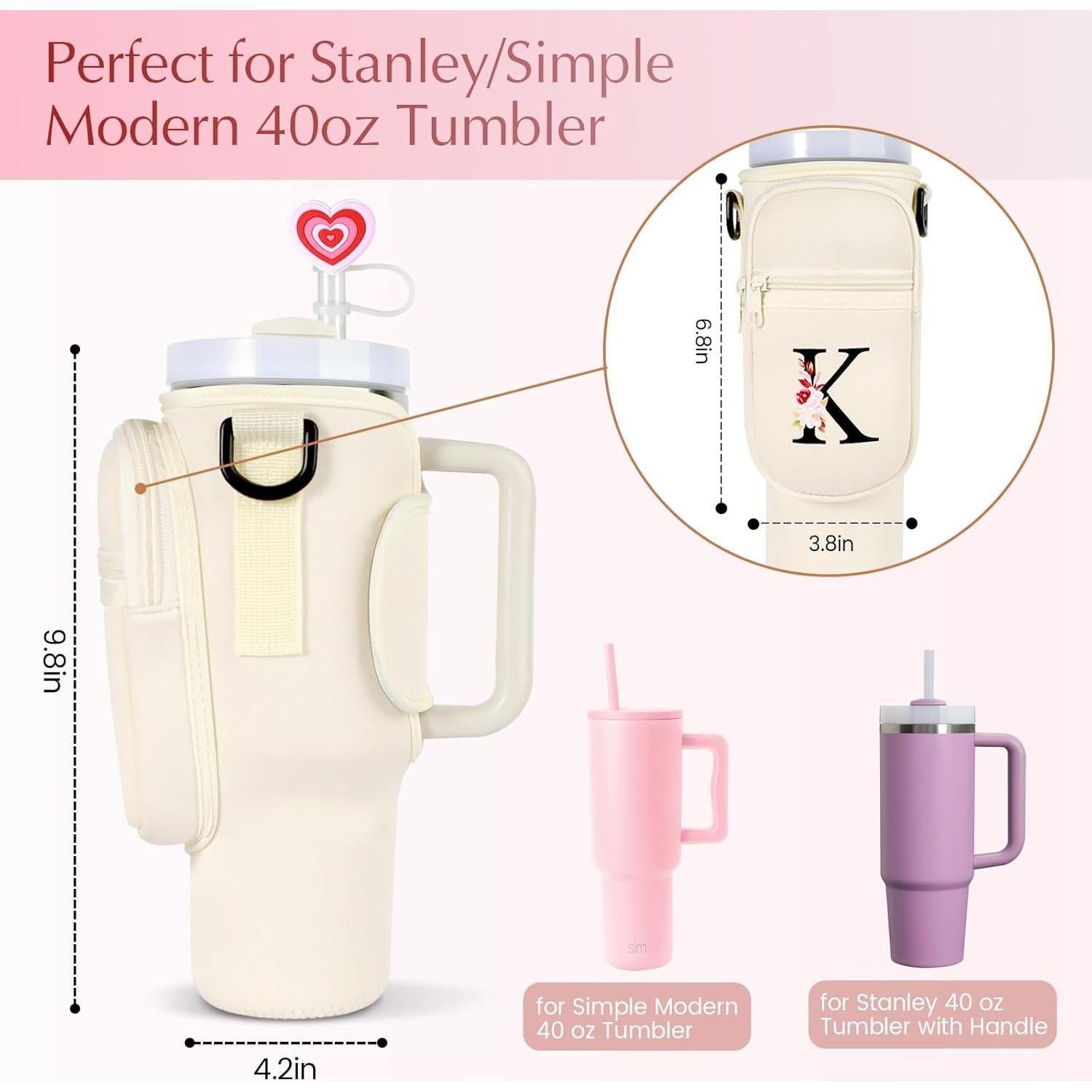 Bolsa Portabotellas GOEWY para Vaso Stanley 40 oz Crema