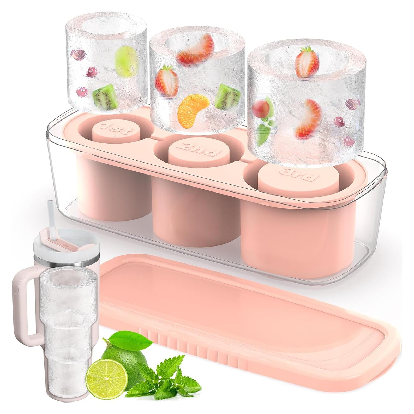 Bandeja de Hielo Bolycen Rosa Cilindros Silicona 1.27 cm